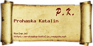 Prohaska Katalin névjegykártya